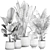 Tropical Plant Collection in Reclaimed Metal Pots 3D model small image 6