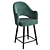 Cleo Bar Light Om: Stylish Metal Chair with Soft Seat and Back 3D model small image 1