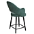 Cleo Bar Light Om: Stylish Metal Chair with Soft Seat and Back 3D model small image 2