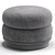 Luxurious Velvet and Leather Split Pouf 3D model small image 3