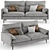 Luxury Monaco Duvivier Sofa 3D model small image 1