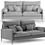 Luxury Monaco Duvivier Sofa 3D model small image 5