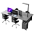 Gumpo Corona 7+ Office Table Set 3D model small image 1
