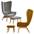 Curved Armchair with Footrest: Crueso 3D model small image 2
