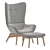 Curved Armchair with Footrest: Crueso 3D model small image 4