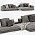Modular Minotti Connery Sofa: Stylish and Versatile 3D model small image 3