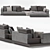 Modular Minotti Connery Sofa: Stylish and Versatile 3D model small image 4