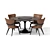 Apriori T 160 Marble Brown Dining Set 3D model small image 6