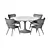 Apriori T 160 Marble Brown Dining Set 3D model small image 8