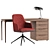 Modern Office Chair and Table Set 3D model small image 4