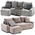 Sophisticated Grey Sofa with Plaid 3D model small image 1