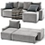 Sophisticated Grey Sofa with Plaid 3D model small image 2