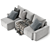 Sophisticated Grey Sofa with Plaid 3D model small image 4