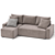 Sophisticated Grey Sofa with Plaid 3D model small image 5