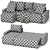 Sophisticated Grey Sofa with Plaid 3D model small image 7