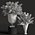 Elegant Lilac Flower Set 3D model small image 6
