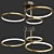 Modern LED Pendant: Metal Ring Shaped Lighting 3D model small image 3