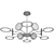 Nordic Metal Circle Chandelier: Sleek LED Pendant 3D model small image 3