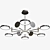 Nordic Metal Circle Chandelier: Sleek LED Pendant 3D model small image 4