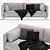 Elegant DItre Italia Krisby Sofa 3D model small image 6