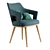 Elegant Oak Dining Chair 3D model small image 1