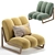 Elegant Theodore Armchair: HUMBERT & POYET 3D model small image 5