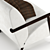 Sleek Beige Armchair - La Forma Marthan 3D model small image 2