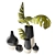 Slate Stoneware Vases: Half-Dipped Elegance 3D model small image 1