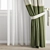 Modern Curtain Set 3D model small image 3