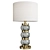 Elegant Smoked Gray Brass Gold Table Lamp 3D model small image 1