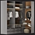 Luxury Brown Glass Door Walk-in Wardrobe 3D model small image 7