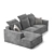 Havana Deluxe Corner Sofa 3D model small image 3