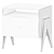 Elegant Rattan Cane Black Bedside Table 3D model small image 2