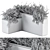 Snowy Outdoor Plant Box Set. 3D model small image 5