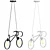 Scandi Bike Hanging Lamp: Black & White Decor 3D model small image 3