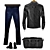 Stylish mens set: jacket, bag, boots, jeans 3D model small image 2