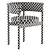 Elegant Millimeter Dining Chair 3D model small image 2