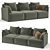 Elegant Velvet DODO Sofa 3D model small image 1