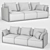 Elegant Velvet DODO Sofa 3D model small image 2