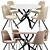 Modern Dining Set: Elsi Chair and Gabriel Table 3D model small image 1