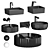 Modern Black Bathroom Sink Set 3D model small image 1