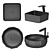 Modern Black Bathroom Sink Set 3D model small image 4