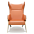 Scandinavian Light Fabric Luxury Chair 3D model small image 3