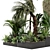 Lush Outdoor Garden Set: Bush & Tree 3D model small image 3