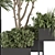 Stylish Black Box Plant Set 3D model small image 4