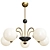 Sleek Milk Glass Ceiling Chandelier 3D model small image 1