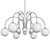 Minimalist Milk Glass Chandelier 3D model small image 2