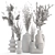 Modern Dry Plants Bouquet in Concrete Pot 3D model small image 7