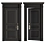 Elegant Black & Gold Door Set 3D model small image 1