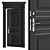 Elegant Black & Gold Door Set 3D model small image 4